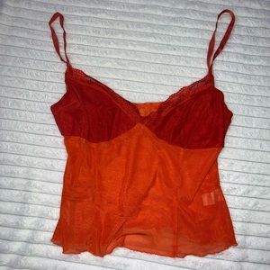 Orange mesh tank